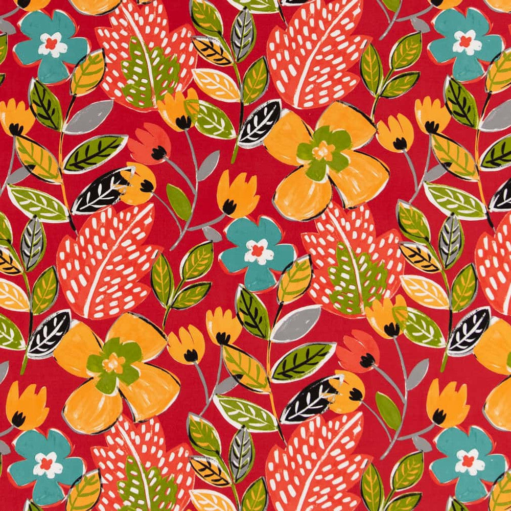 D2746 Poppy by Charlotte Designer Fabric Patio Prints II 100% Spun Polyester Asia Exceeds 60,000 Wyzenbeek Rubs </p><p>Repeat: Horizontal 25" x Vertical 25" 54 Inches - Swanky Fabrics -