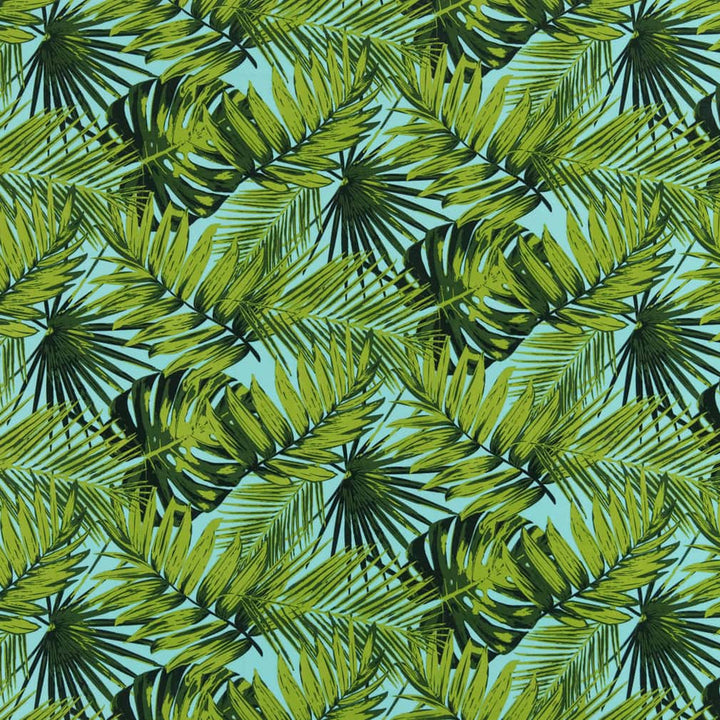 D2765 Palm by Charlotte Designer Fabric Patio Prints II 100% Spun Polyester Asia Exceeds 60,000 Wyzenbeek Rubs </p><p>Repeat: Horizontal 25" x Vertical 12.5" 54 Inches - Swanky Fabrics -