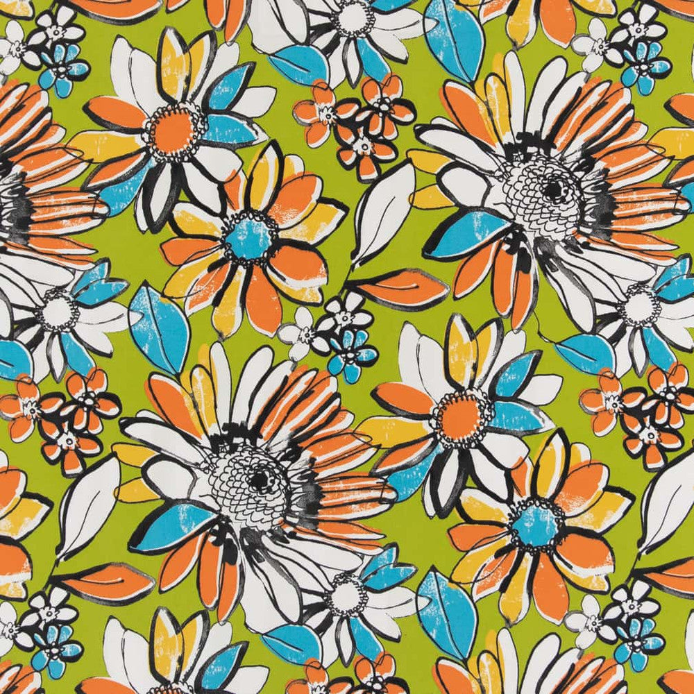 D2770 Chartreuse by Charlotte Designer Fabric Patio Prints II 100% Spun Polyester Asia Exceeds 60,000 Wyzenbeek Rubs </p><p>Repeat: Horizontal 25.5" x Vertical 25.5" 54 Inches - Swanky Fabrics -