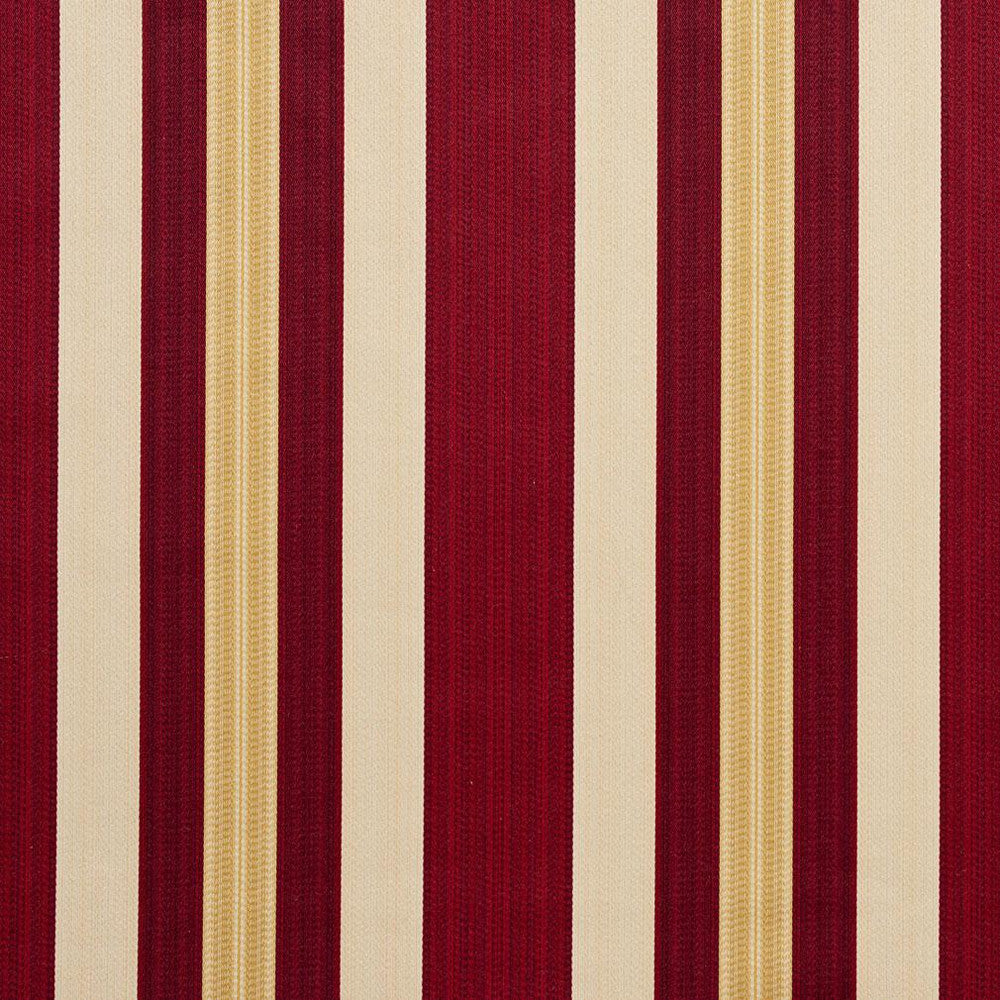 D302 Ruby Noble Stripe by Charlotte Designer Fabric Old World Classics 70% Polyester, 30% Cotton Spain Exceeds 30,000 Wyzenbeek Rubs (Heavy Duty) </p><p>Repeat: Horizontal: 7" 54 Inches - Swanky Fabrics -