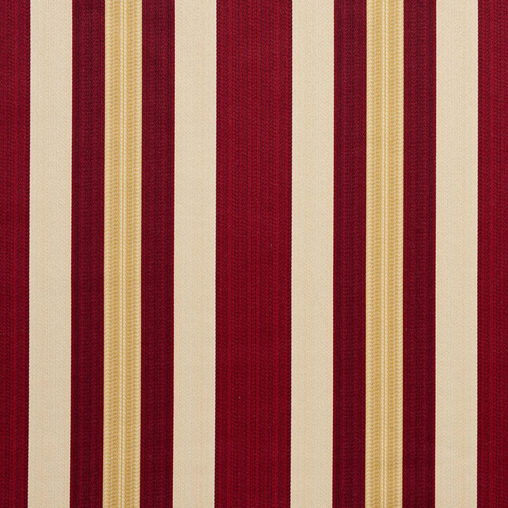 D302 Ruby Noble Stripe by Charlotte Designer Fabric Old World Classics 70% Polyester, 30% Cotton Spain Exceeds 30,000 Wyzenbeek Rubs (Heavy Duty) Horizontal: 7" 54 Inches - Swanky Fabrics -