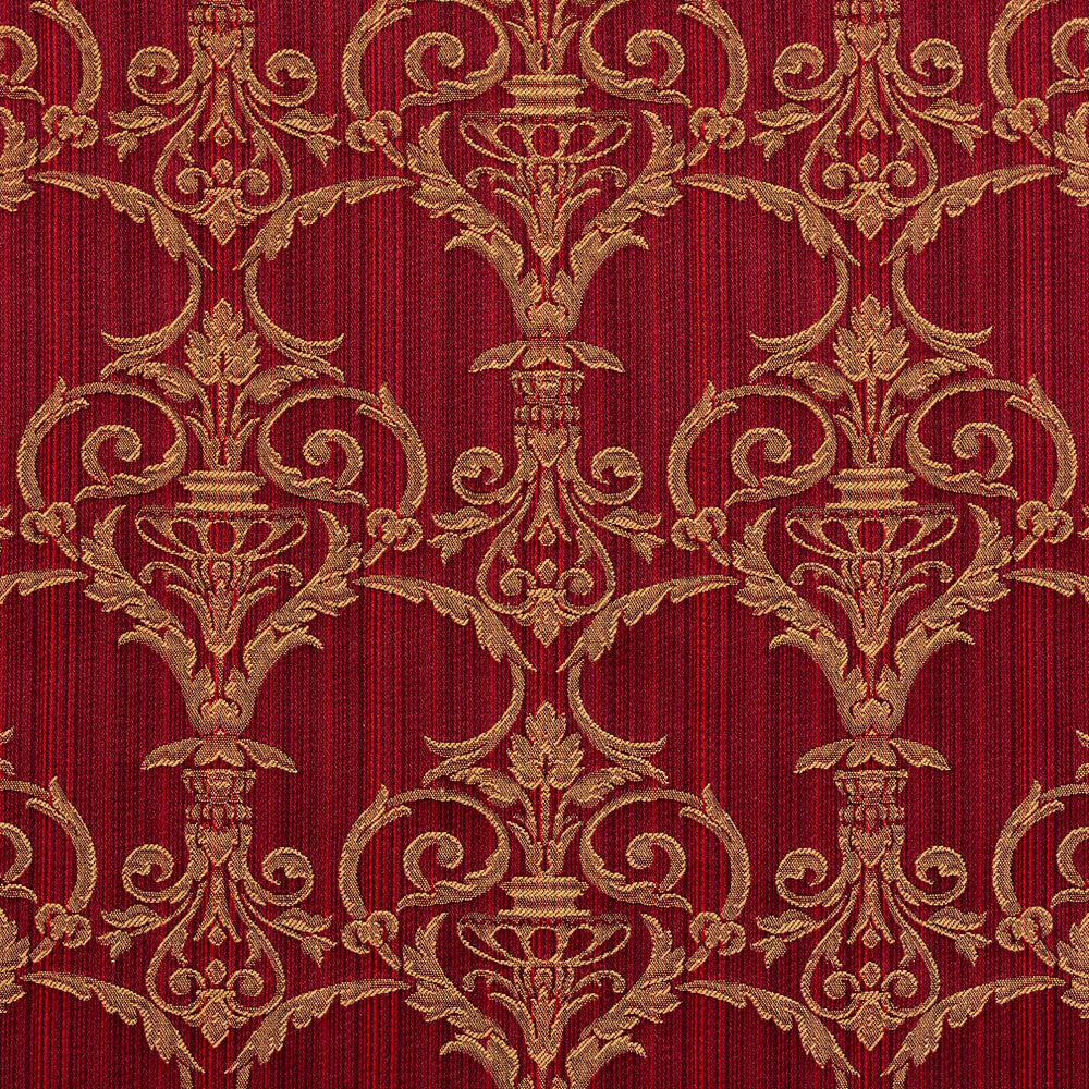 D307 Ruby Victorian by Charlotte Designer Fabric Old World Classics 70% Polyester, 30% Cotton Spain Exceeds 30,000 Wyzenbeek Rubs (Heavy Duty) Horizontal: 7" x Vertical: 9" 54 Inches - Swanky Fabrics -