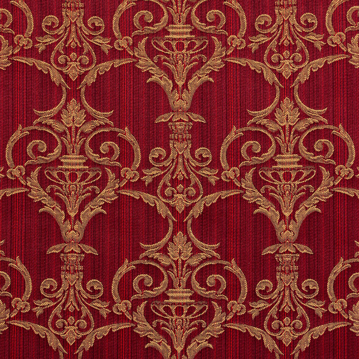 D307 Ruby Victorian by Charlotte Designer Fabric Old World Classics 70% Polyester, 30% Cotton Spain Exceeds 30,000 Wyzenbeek Rubs (Heavy Duty) Horizontal: 7" x Vertical: 9" 54 Inches - Swanky Fabrics -