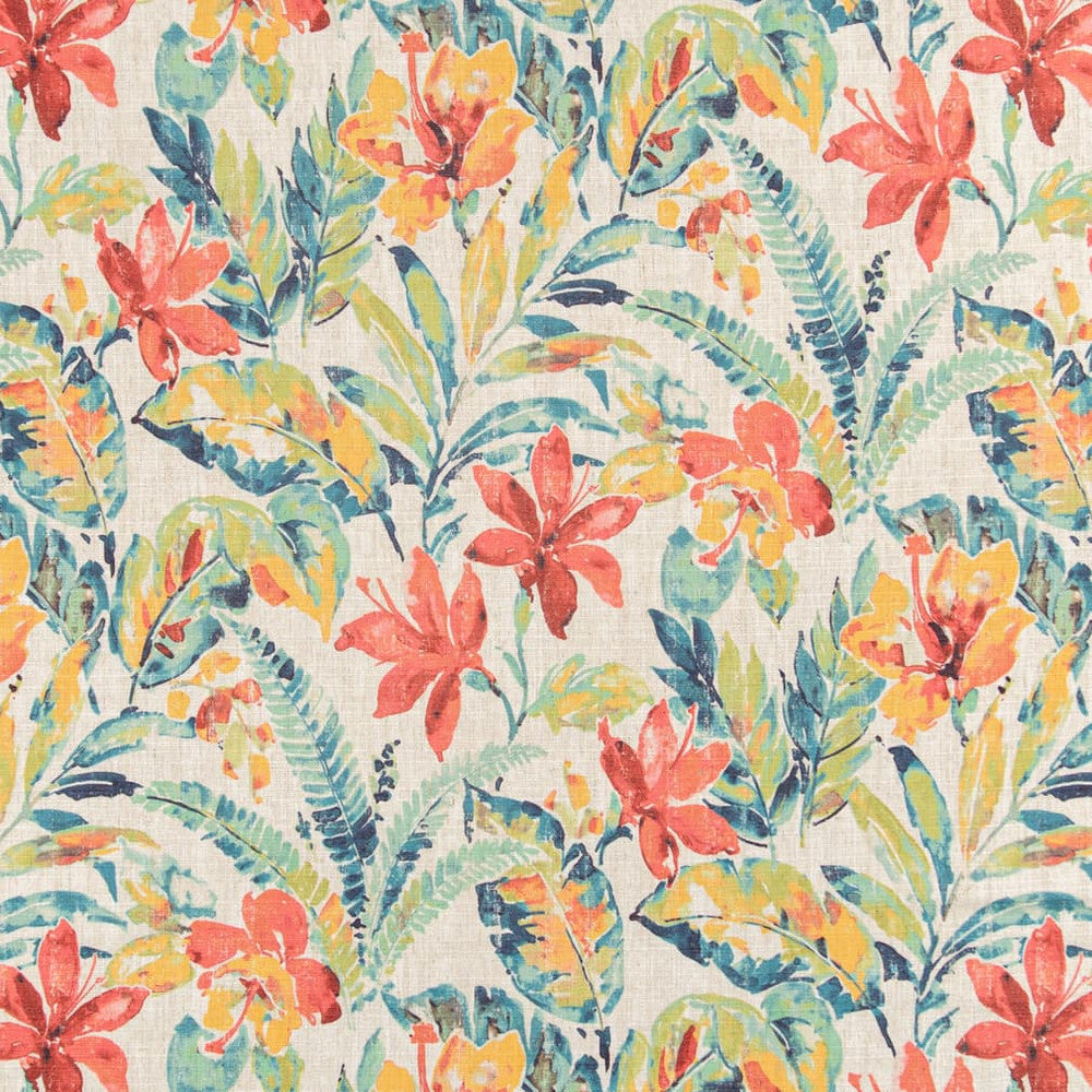 D3309 Tropical by Charlotte Designer Fabric Linen Prints 91% Polyester, 9% Linen Asia Exceeds 100,000 Wyzenbeek Rubs (Heavy Duty) </p><p>Repeat: Horizontal 28" x Vertical 27.5" 54 Inches - Swanky Fabrics -