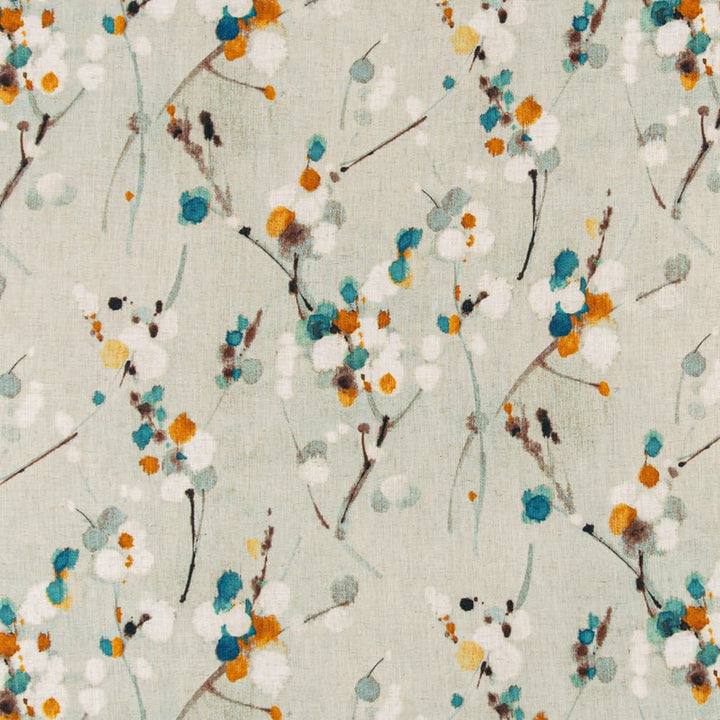 D3320 Turquoise by Charlotte Designer Fabric Linen Prints 95% Polyester, 5% Linen Asia Exceeds 100,000 Wyzenbeek Rubs (Heavy Duty) </p><p>Repeat: Horizontal 27" x Vertical 27" 54 Inches - Swanky Fabrics -