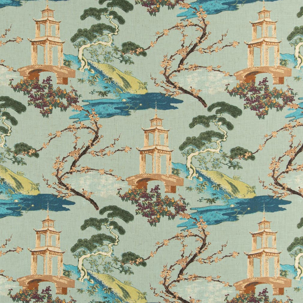 D3355 Seaspray by Charlotte Designer Fabric Linen Prints 95% Polyester, 5% Linen Asia Exceeds 100,000 Wyzenbeek Rubs (Heavy Duty) </p><p>Repeat: Horizontal 22.5" x Vertical 22.5" 54 Inches - Swanky Fabrics -
