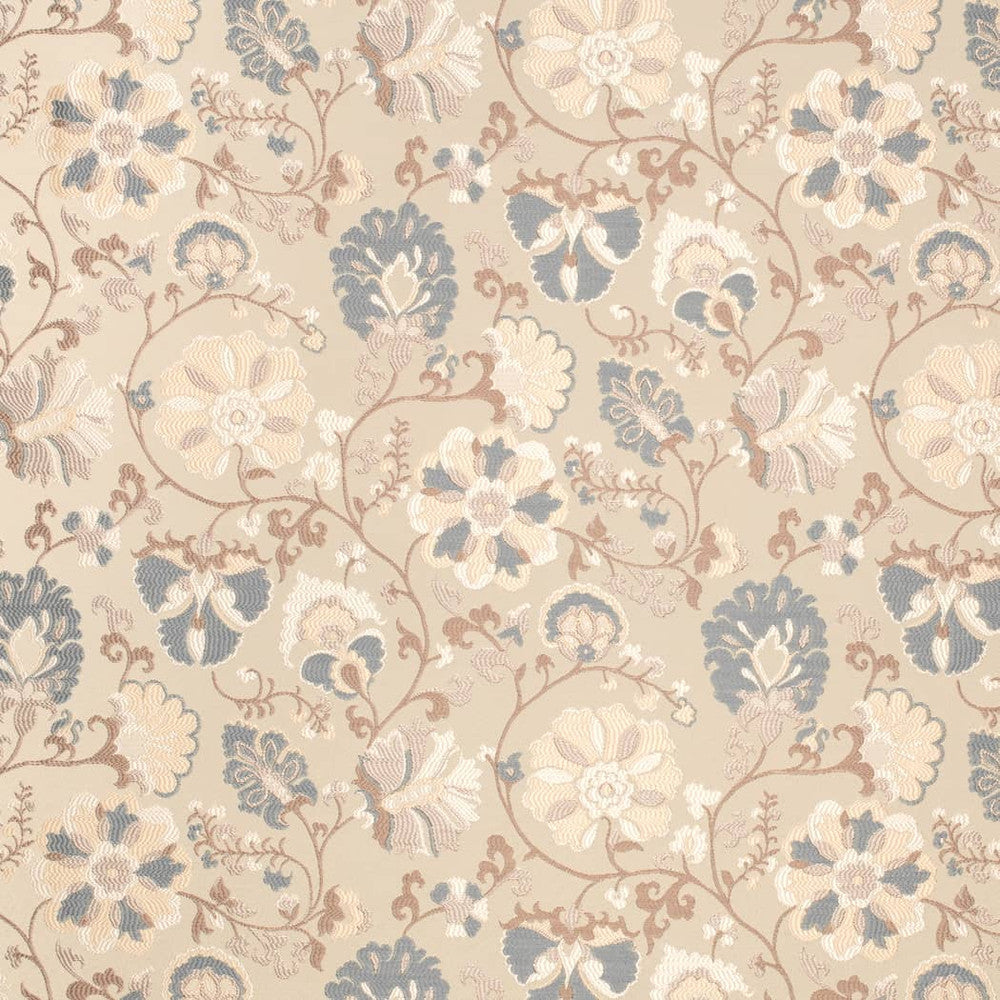 D4406 Eve Chambray by Charlotte Designer Fabric Vintage Damask 100% Polyester Asia </p><p>Repeat: Horizontal 14.5" x Vertical 14.75" 54 Inches - Swanky Fabrics -