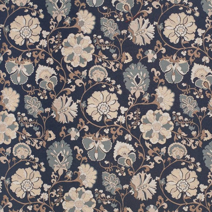 D4411 Eve Navy by Charlotte Designer Fabric Vintage Damask 100% Polyester Asia </p><p>Repeat: Horizontal 14.5" x Vertical 14.75" 54 Inches - Swanky Fabrics -