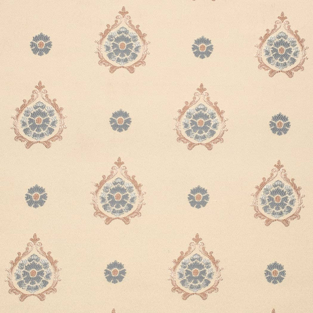 D4414 Aurora Chambray by Charlotte Designer Fabric Vintage Damask 100% Polyester Asia </p><p>Repeat: Horizontal 7.5" x Vertical 7" 54 Inches - Swanky Fabrics -