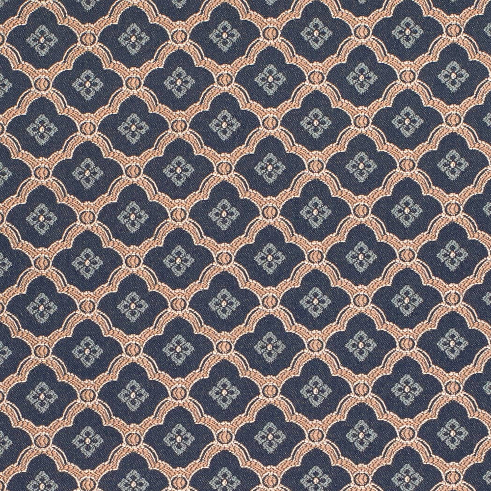 D4446 Mae Navy by Charlotte Designer Fabric Vintage Damask 100% Polyester Asia </p><p>Repeat: Horizontal 2" x Vertical 2" 54 Inches - Swanky Fabrics -