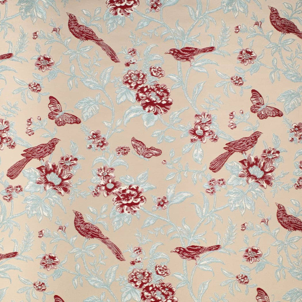 D4447 Eden Cardinal by Charlotte Designer Fabric Vintage Damask 100% Polyester Asia </p><p>Repeat: Horizontal 14.75" x Vertical 14.25" 54 Inches - Swanky Fabrics -