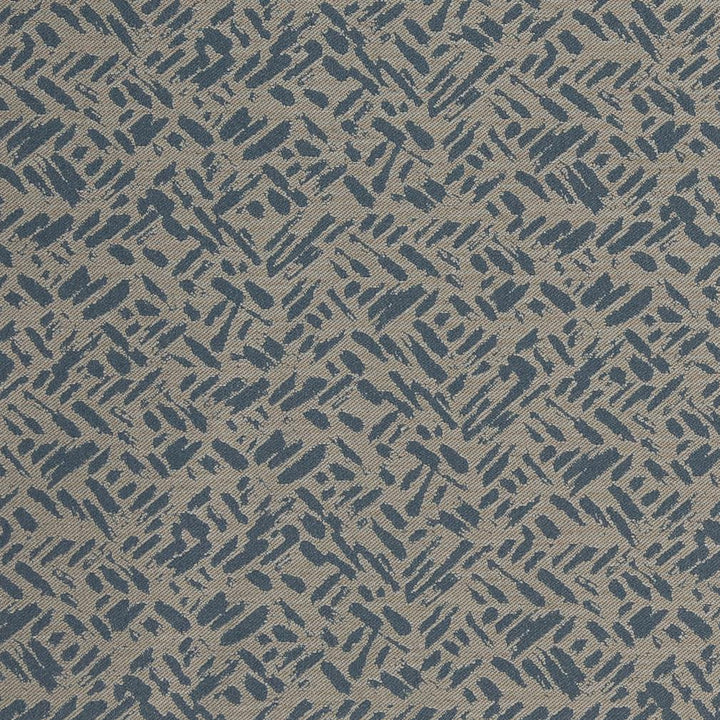 D911 Rice/Cobalt by Charlotte Designer Fabric Durables III 100% Woven Polyester Made In USA Exceeds 100,000 Wyzenbeek Rubs (Heavy Duty) Horizontal 7.25" x Vertical 6.75" 54 Inches - Swanky Fabrics -