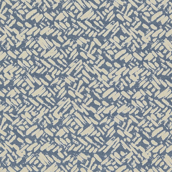 D915 Rice/Sapphire by Charlotte Designer Fabric Durables III 100% Woven Polyester Made In USA Exceeds 100,000 Wyzenbeek Rubs (Heavy Duty) </p><p>Repeat: Horizontal: 7.25" x Vertical: 6.75" 54 Inches - Swanky Fabrics -
