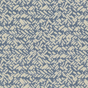 D915 Rice/Sapphire by Charlotte Designer Fabric