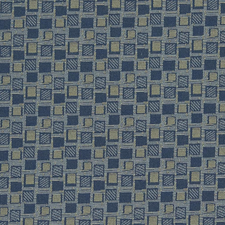 D925 Squares/Navy by Charlotte Designer Fabric Durables III 100% Woven Polyester Made In USA Exceeds 100,000 Wyzenbeek Rubs (Heavy Duty) Horizontal 1.75" x Vertical 1.75" 54 Inches - Swanky Fabrics -