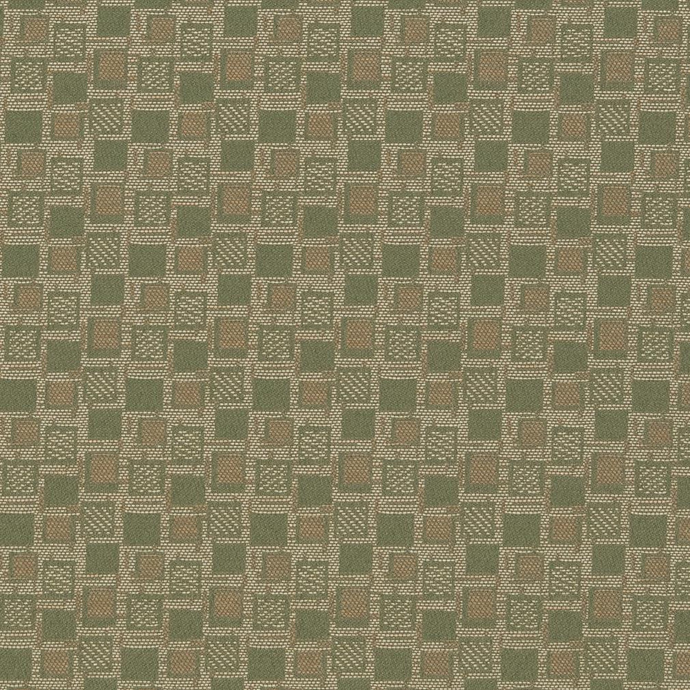 D926 Squares/Sage by Charlotte Designer Fabric Durables III 100% Woven Polyester Made In USA Exceeds 100,000 Wyzenbeek Rubs (Heavy Duty) Horizontal 1.75" x Vertical 1.75" 54 Inches - Swanky Fabrics -