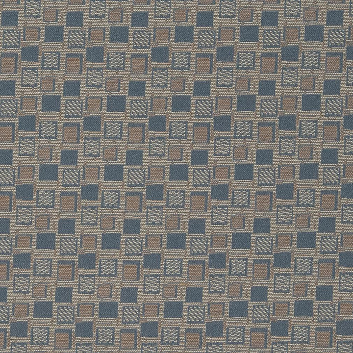 D927 Squares/Sapphire by Charlotte Designer Fabric Durables III 100% Woven Polyester Made In USA Exceeds 100,000 Wyzenbeek Rubs (Heavy Duty) Horizontal 1.75" x Vertical 1.75" 54 Inches - Swanky Fabrics -