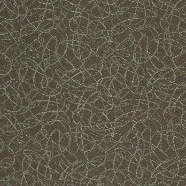 D931 Squiggles/Chocolate by Charlotte Designer Fabric Durables III 100% Woven Polyester Made In USA Exceeds 100,000 Wyzenbeek Rubs (Heavy Duty) Horizontal 7.25" x Vertical 7.25" 54 Inches - Swanky Fabrics -