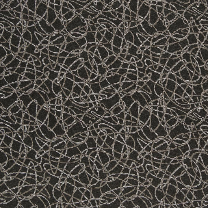 D932 Squiggles/Coal by Charlotte Designer Fabric Durables III 100% Woven Polyester Made In USA Exceeds 100,000 Wyzenbeek Rubs (Heavy Duty) Horizontal 7.25" x Vertical 7.25" 54 Inches - Swanky Fabrics -