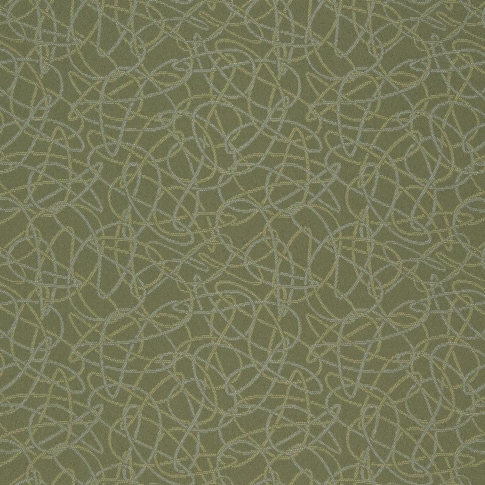 D934 Squiggles/Sage by Charlotte Designer Fabric Durables III 100% Woven Polyester Made In USA Exceeds 100,000 Wyzenbeek Rubs (Heavy Duty) Horizontal 7.25" x Vertical 7.25" 54 Inches - Swanky Fabrics -
