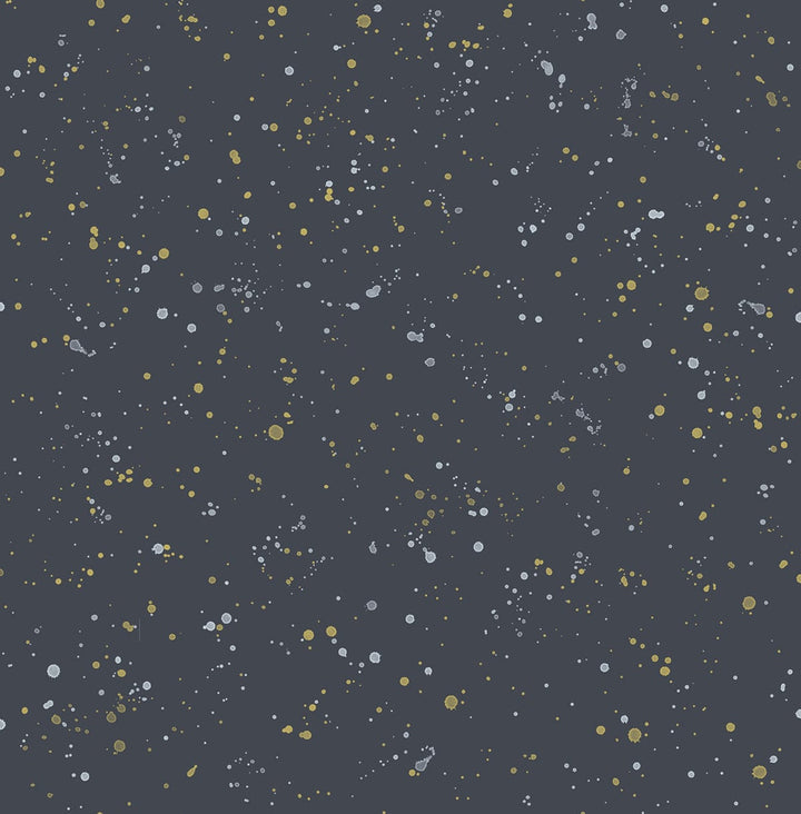 Paint Splatter Midnight Blue and Metallic Gold DA60810 by Seabrook Designs Designer Wallpaper