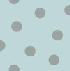 Dots Teal and Metallic Silver DA61604 by Seabrook Designs Designer Wallpaper
