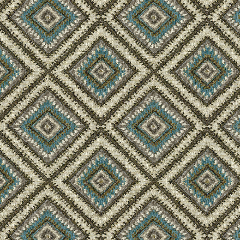 Helton 34 Turquoise by ABBEYSHEA Designer Fabric 70% Polyester, 30% Rayon China 100,000 Double Rubs (Wyzenbeek) </p><p>Repeat: Horizontal: 18.4" (46.7 cm) Up the Roll and Vertical: 27.6" (70.0 cm) Across the Roll 54" (137 cm) - Swanky Fabrics -