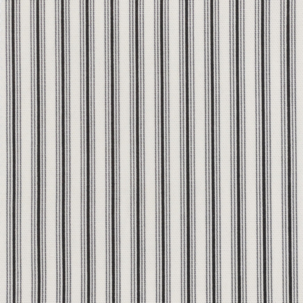 Dalton 3 Black/Cream by Stout Designer Fabric JUST STRIPES DENIM/SLATE 100%COT USA PERFORMANCE RATED FABRIC FLAME RETARDANT-U.F.A.C. CLASS 1 CATB 117-2013 WYZENBEEK 45 000 DOUBLE RUB WEAR TEST (HEAVY DUTY) Horizontal: 0.500 and Vertical: 0.000 56.5 in - Swanky Fabrics -