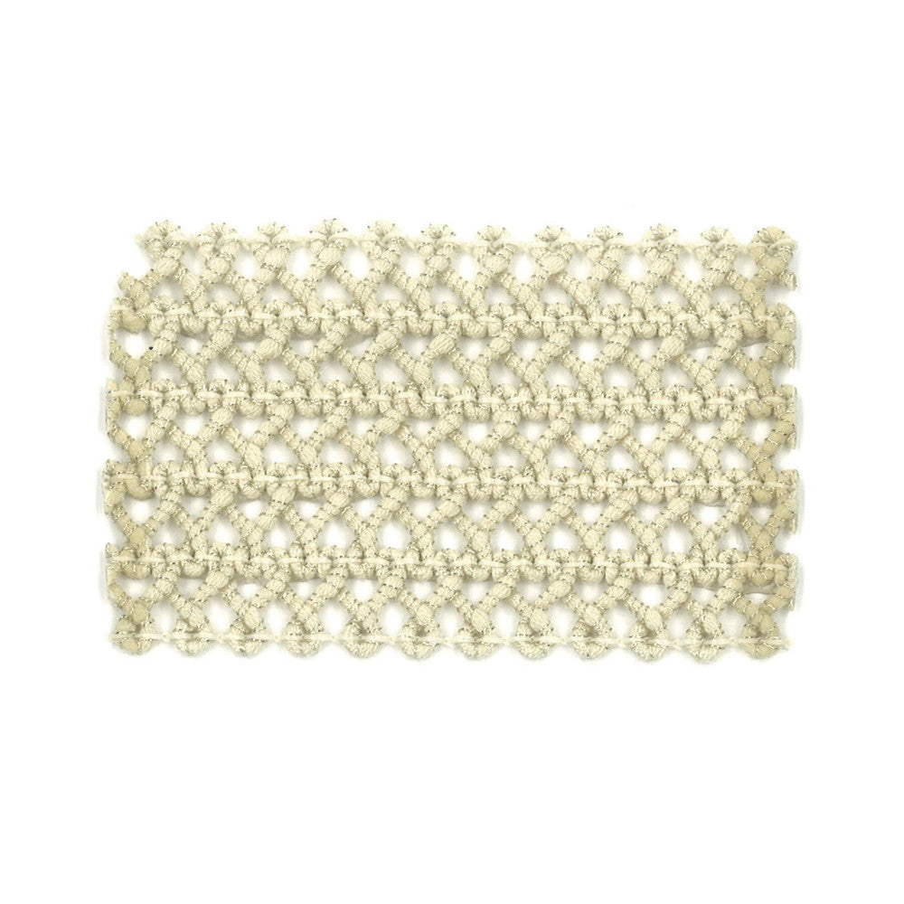 Darning 2 Almond by Stout Designer Trim New World Trim Volume Ii 98% Spun Viscose 2% Metallic ITALY Horizontal: 0 and Vertical: 0 2.13 in - Swanky Fabrics -