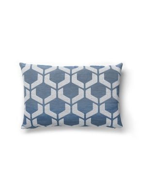 Craquele Pillow 14 X 22 - Blue Storm DBLCRAQPILL0001 by Scalamandre Designer Pillows TUNDRA 62% COTTON 22% VISCOSE 16% POLY U.S.A. LIGHT DUTY Horizontal: 6.25" and Vertical: 5.5" 0 - Swanky Fabrics -