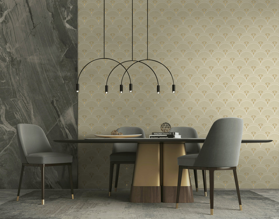Chrysler Arches Soft Beige DC60306 by Collins & Company Designer Wallpaper
