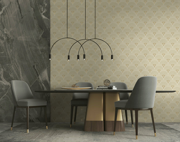 Chrysler Arches Soft Beige DC60306 by Collins & Company Designer Wallpaper