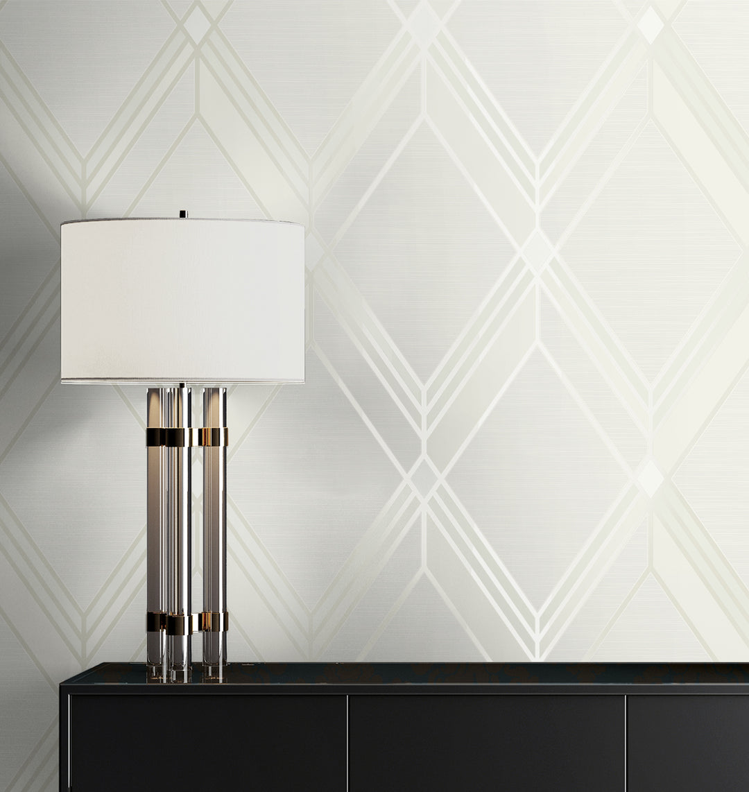Brooklyn Diamond Metallic Pearl DC60500 by Collins & Company Designer Wallpaper