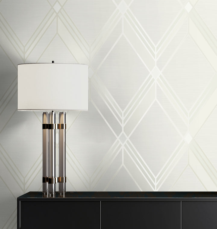 Brooklyn Diamond Metallic Pearl DC60500 by Collins & Company Designer Wallpaper