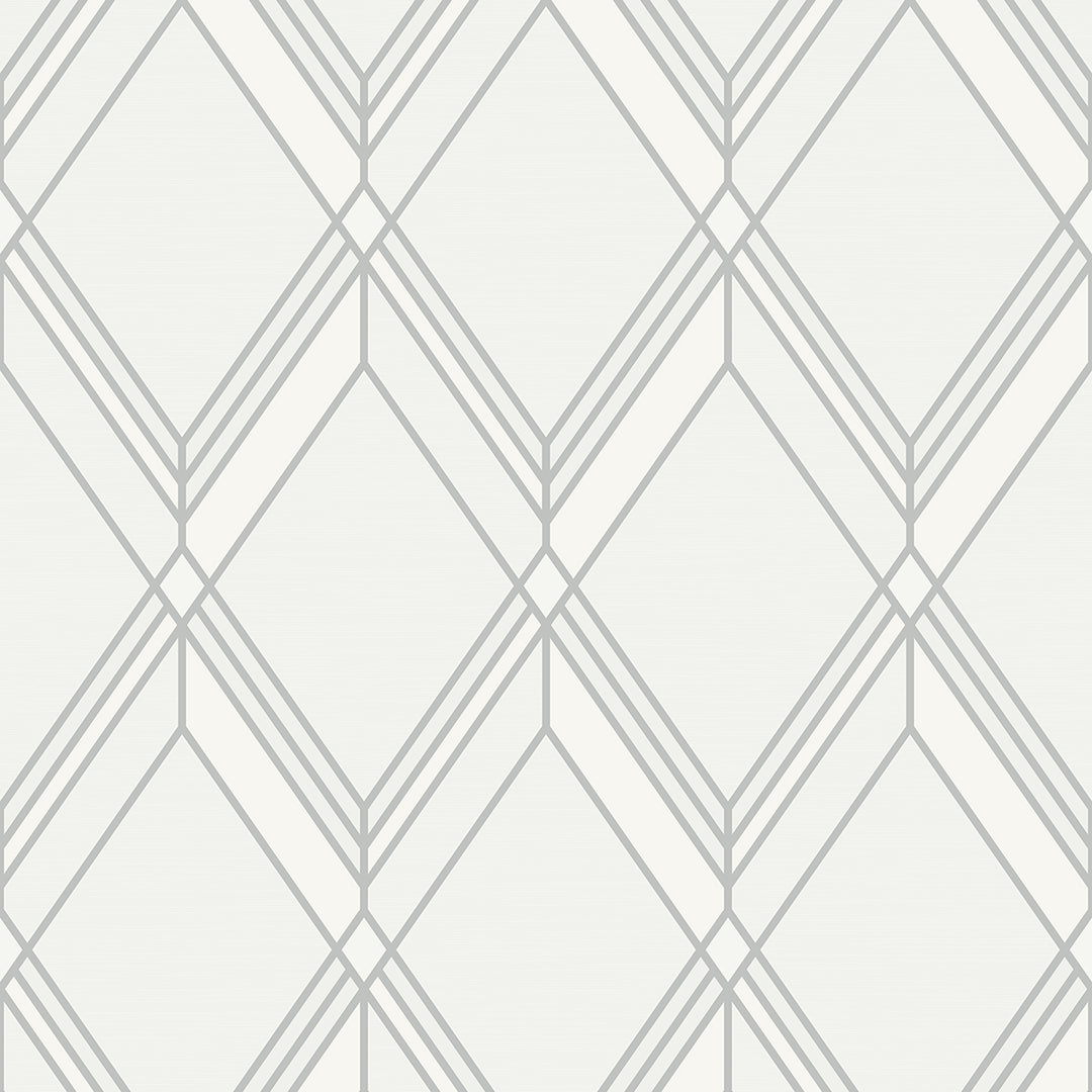 Brooklyn Diamond Metallic Silver DC60510 by Collins & Company Designer Wallpaper