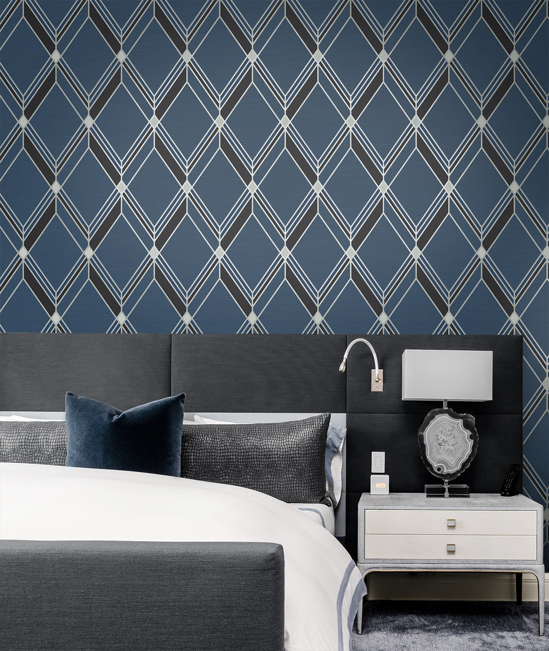 Brooklyn Diamond Blue DC60512 by Collins & Company Designer Wallpaper