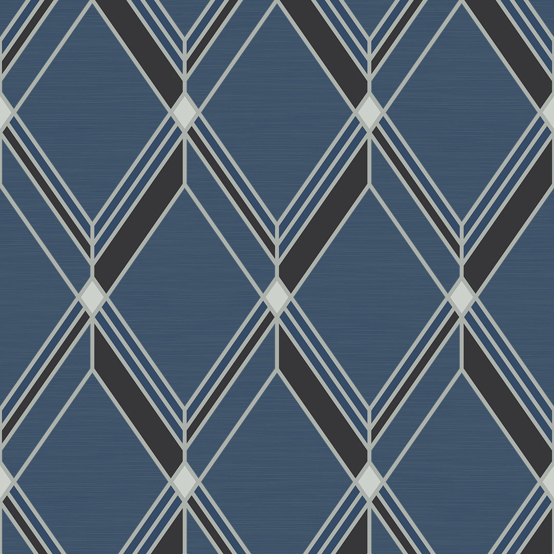 Brooklyn Diamond Blue DC60512 by Collins & Company Designer Wallpaper