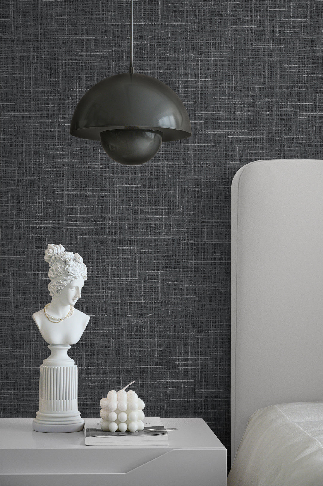 Glitter Faux Finish Coal DC60712 by Collins & Company Designer Wallpaper