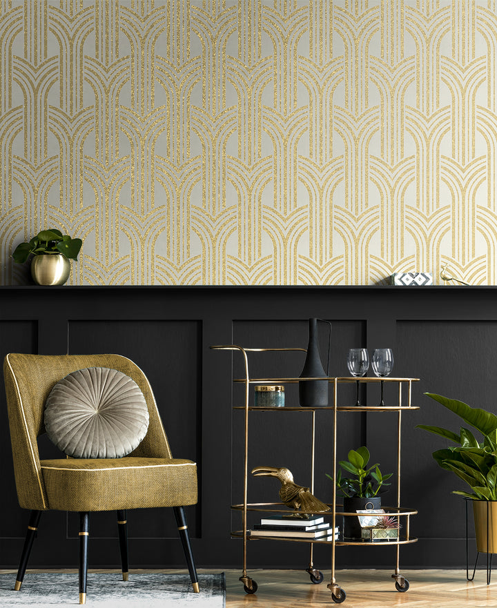 Broadway Arches Golden Nugget DC61303 by Collins & Company Designer Wallpaper