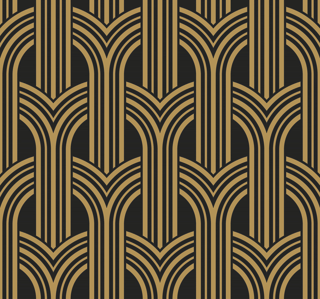 Broadway Arches Antique Gold DC61310 by Collins & Company Designer Wallpaper