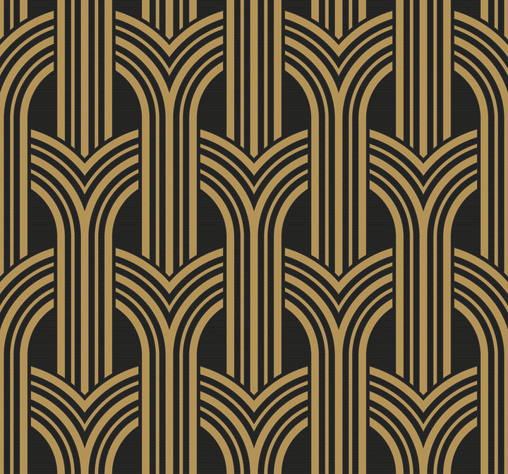 Broadway Arches Antique Gold DC61310 by Collins & Company Designer Wallpaper