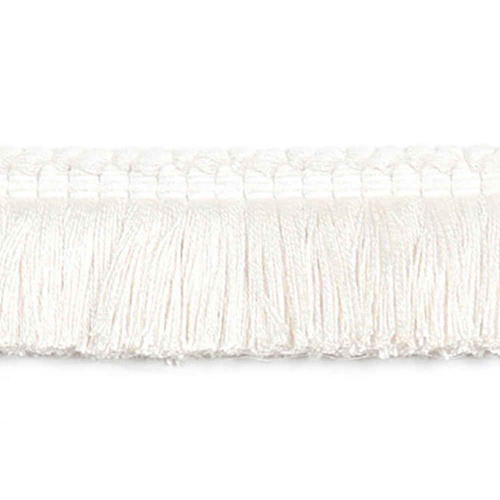 Hellenic Key Brushed Fringe White by Europatex Designer Fabric Hellenic 97% Fibranne, 2% Polyester, 1% Nylon 1.25 inches - Swanky Fabrics -