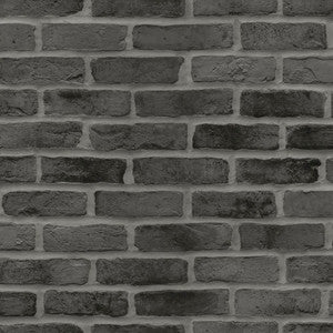 Burnham Black Brick Wall Wallpaper by ESTA Home Designer
