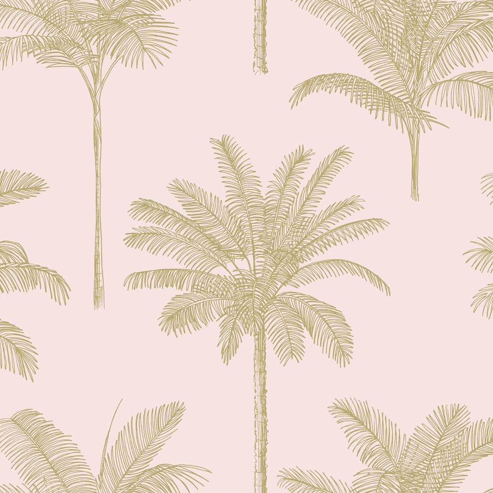 Taj Blush Palm Trees Wallpaper by ESTA Home Designer Design Department Covers about 57.5 square feet 20.9-in by 33-ft long roll Unpasted 20.9 - Swanky Fabrics -