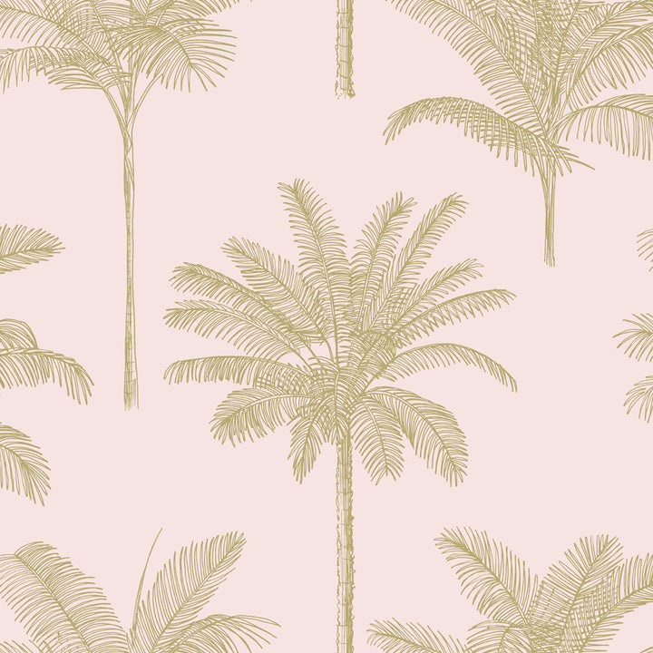Taj Blush Palm Trees Wallpaper by ESTA Home Designer Design Department Covers about 57.5 square feet 20.9-in by 33-ft long roll Unpasted 20.9 - Swanky Fabrics -