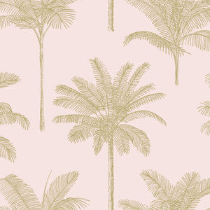 Taj Blush Palm Trees Wallpaper by ESTA Home Designer