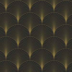 Lempicka Black Art Deco Motif Wallpaper by ESTA Home Designer