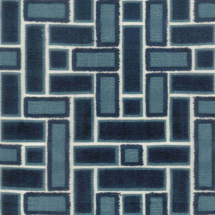 Dean Indigo by Norbar Designer Fabric RITZ 76% VISCOSE 24% POLYESTER INDIA 9 1/4"V 13 1/2"H 54" - Swanky Fabrics -