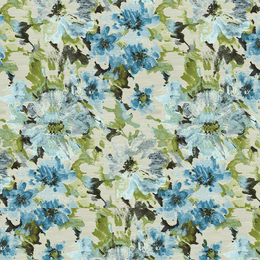 Dodger 34 Turquoise by ABBEYSHEA Designer Fabric 91% Polyester, 9% Rayon China 20,000 Double Rubs (Wyzenbeek) </p><p>Repeat: Horizontal: 18.0" (45.8 cm) Up the Roll and Vertical: 30.0" (76.2 cm) Across the Roll 55" (140 cm) - Swanky Fabrics -