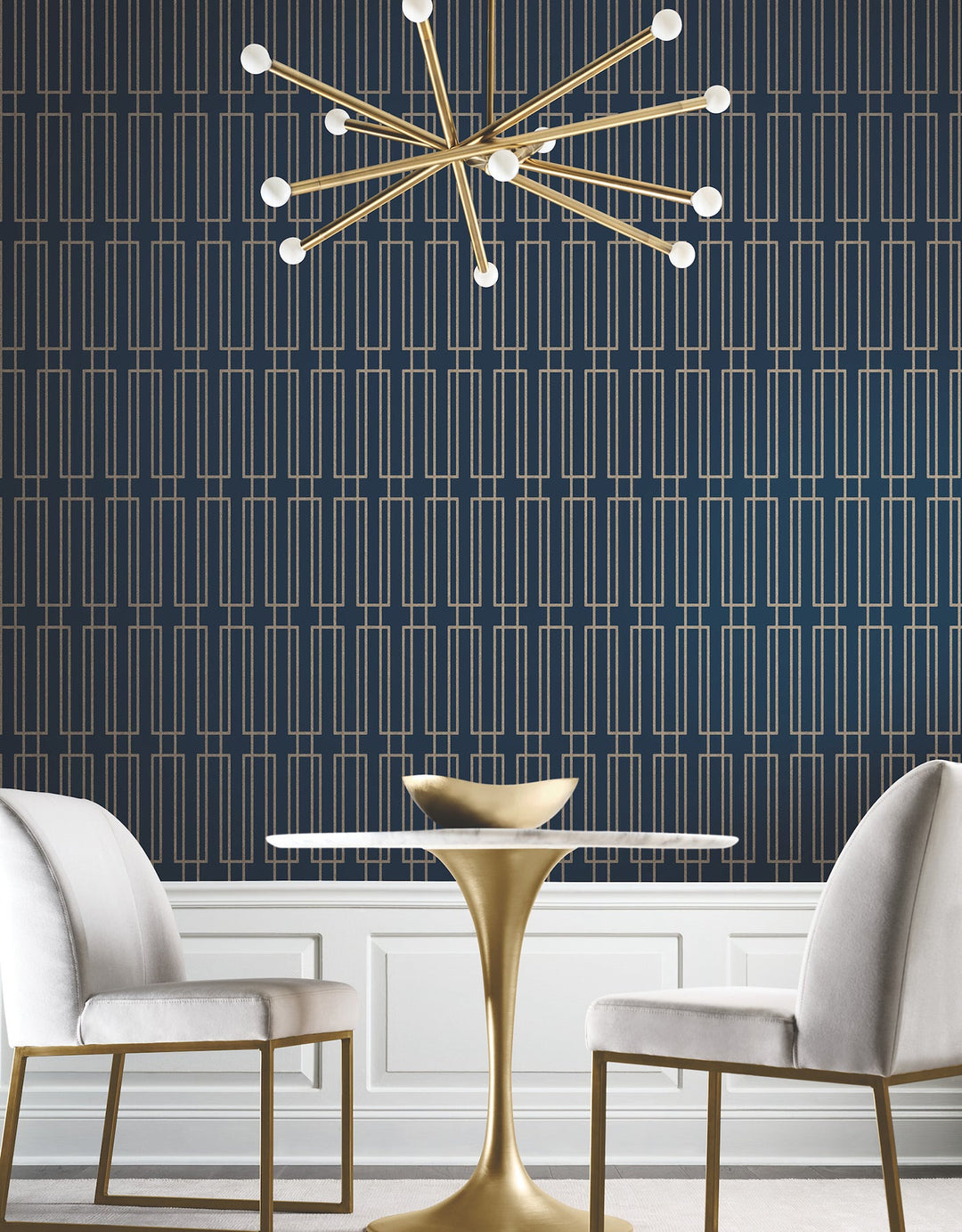 Terrace Navy Wallpaper by Candice Olson Designer